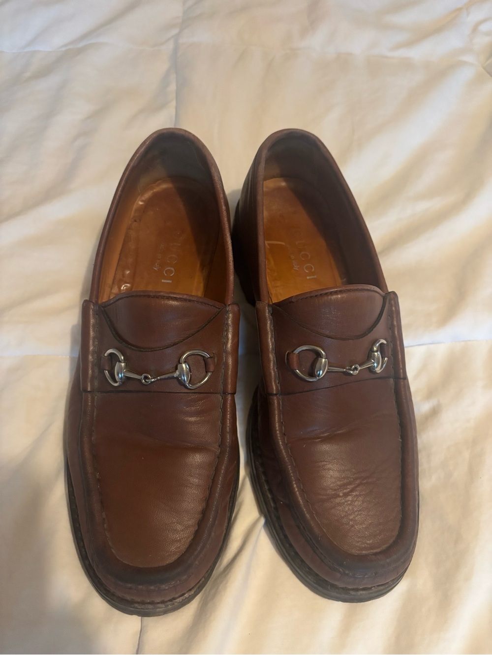 Gucci Brown Leather Horsebit Loafers